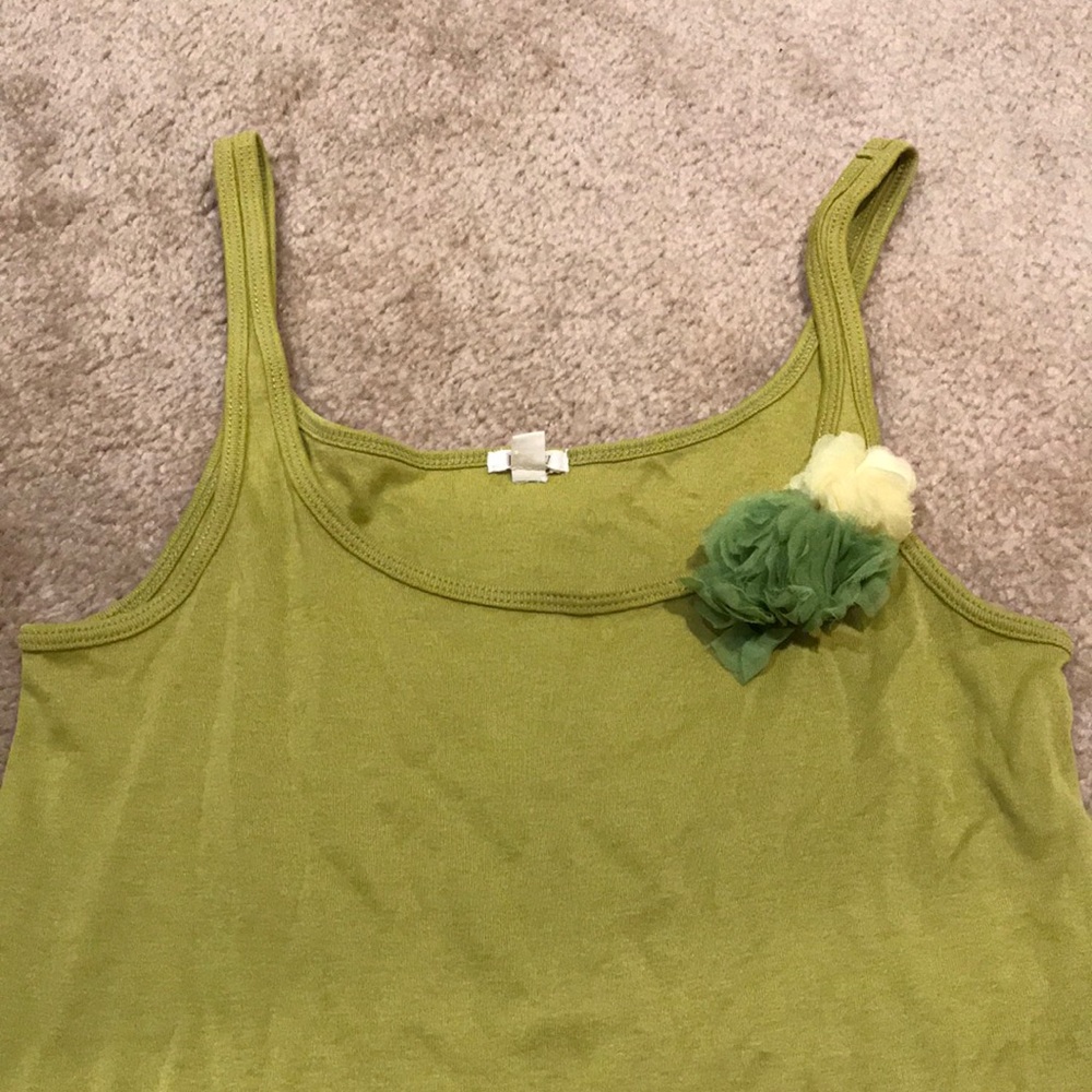 J crew green tank top cami shell size M